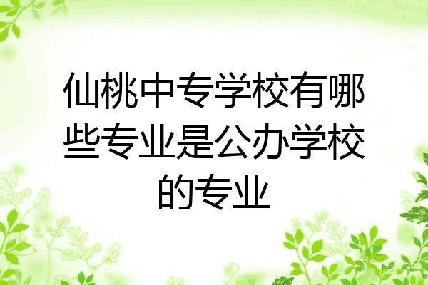仙桃中专学校有哪些专业是公办学校的专业
