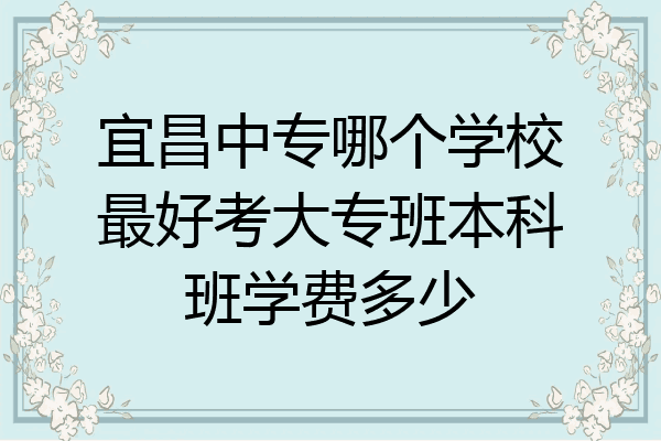 宜昌中专哪个学校最好考大专班本科班学费多少