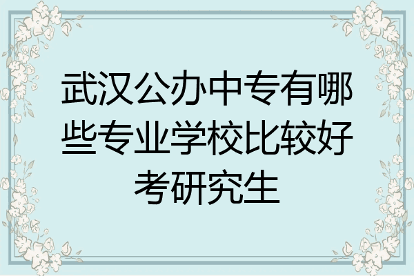 武汉公办中专有哪些专业学校比较好考研究生