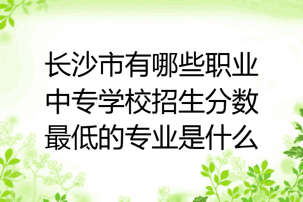 长沙市有哪些职业中专学校招生分数最低的专业是什么