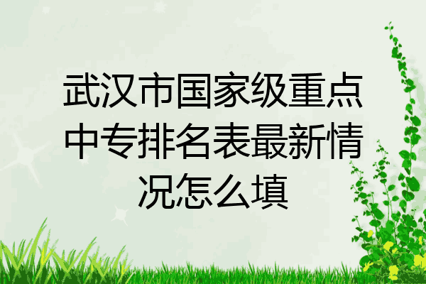 武汉市国家级重点中专排名表最新情况怎么填
