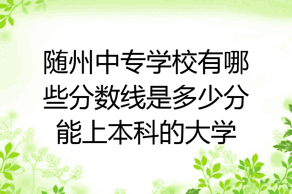 随州中专学校有哪些分数线是多少分能上本科的大学