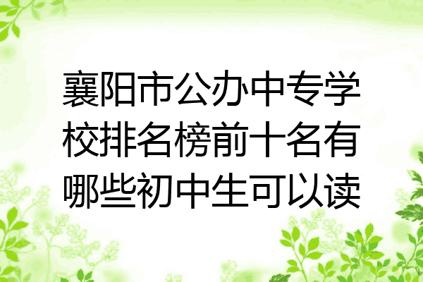 襄阳市公办中专学校排名榜前十名有哪些初中生可以读