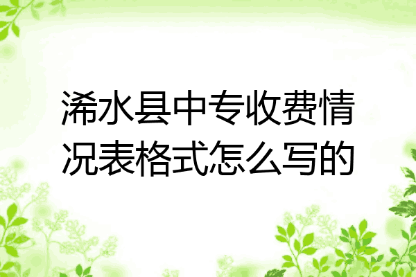浠水县中专收费情况表格式怎么写的