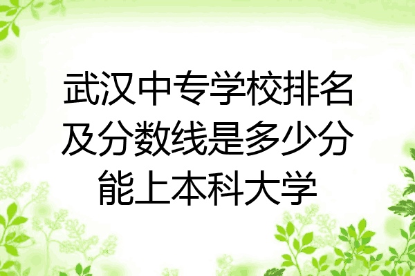 武汉中专学校排名及分数线是多少分能上本科大学