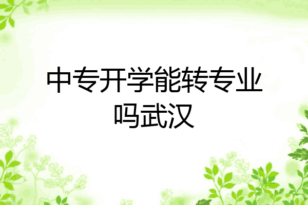 中专开学能转专业吗武汉