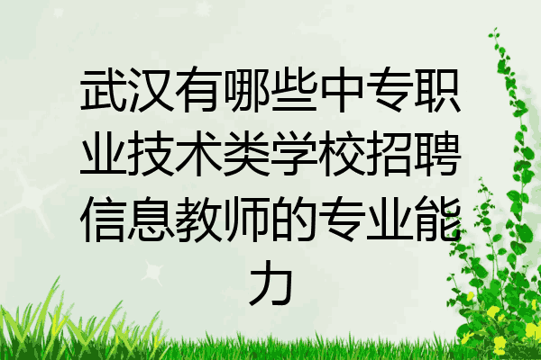 武汉有哪些中专职业技术类学校招聘信息教师的专业能力