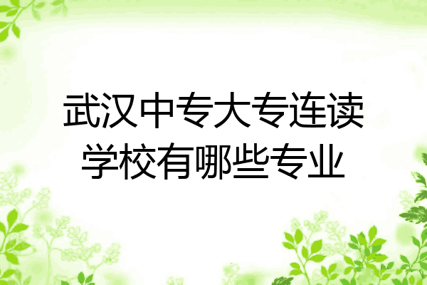 武汉中专大专连读学校有哪些专业