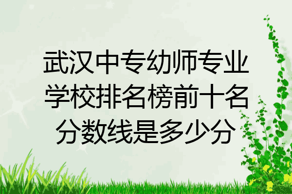 武汉中专幼师专业学校排名榜前十名分数线是多少分