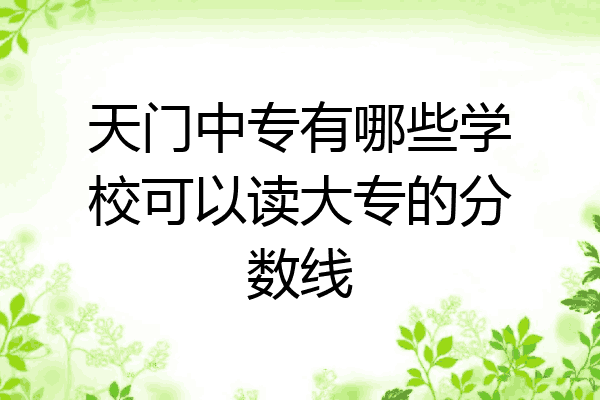 天门中专有哪些学校可以读大专的分数线