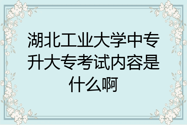 湖北工业大学中专升大专考试内容是什么啊