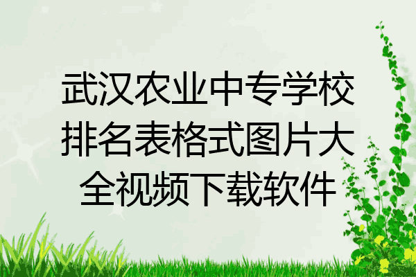 武汉农业中专学校排名表格式图片大全视频下载软件