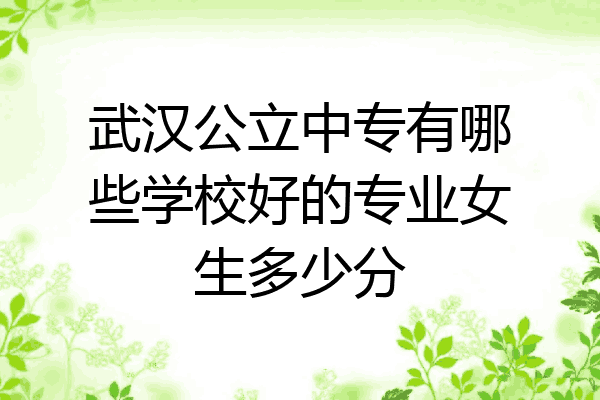 武汉公立中专有哪些学校好的专业女生多少分