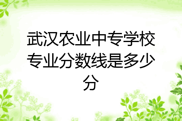 武汉农业中专学校专业分数线是多少分