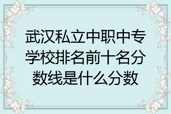 武汉私立中职中专学校排名前十名分数线是什么分数