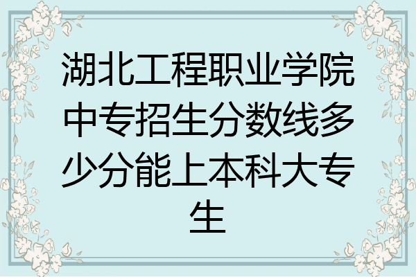 湖北工程职业学院中专招生分数线多少分能上本科大专生