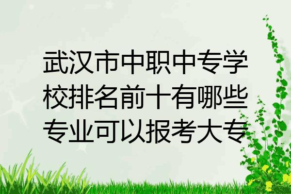 武汉市中职中专学校排名前十有哪些专业可以报考大专