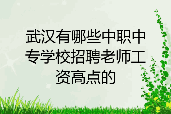 武汉有哪些中职中专学校招聘老师工资高点的