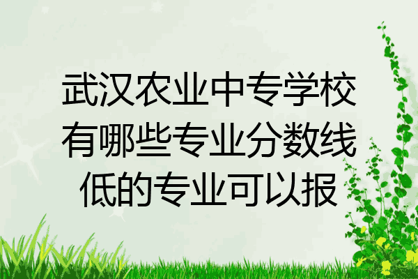 武汉农业中专学校有哪些专业分数线低的专业可以报