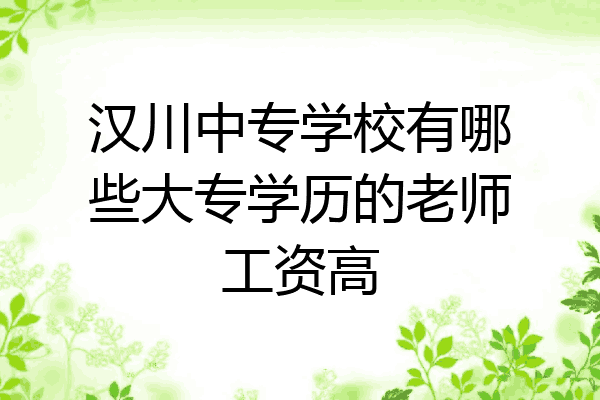 汉川中专学校有哪些大专学历的老师工资高