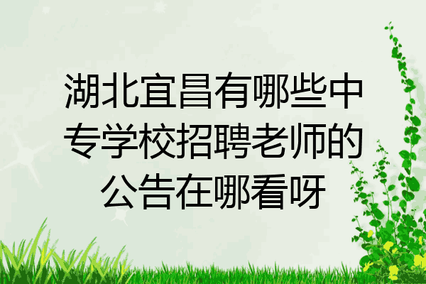 湖北宜昌有哪些中专学校招聘老师的公告在哪看呀