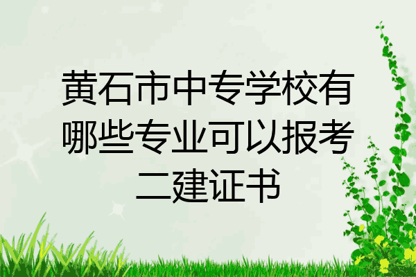 黄石市中专学校有哪些专业可以报考二建证书