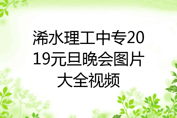 浠水理工中专2019元旦晚会图片大全视频