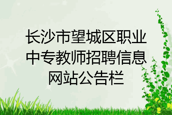 长沙市望城区职业中专教师招聘信息网站公告栏