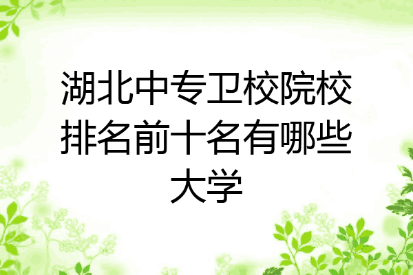 湖北中专卫校院校排名前十名有哪些大学