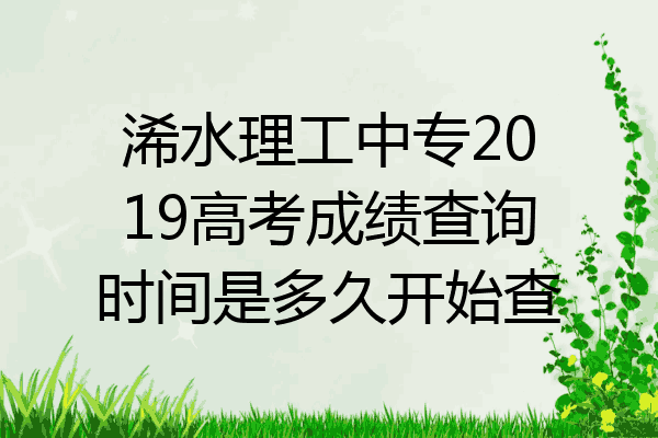 浠水理工中专2019高考成绩查询时间是多久开始查
