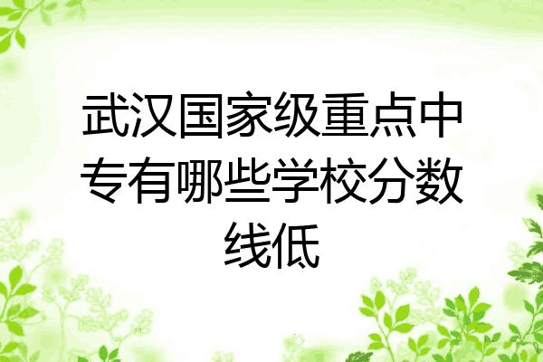 武汉国家级重点中专有哪些学校分数线低
