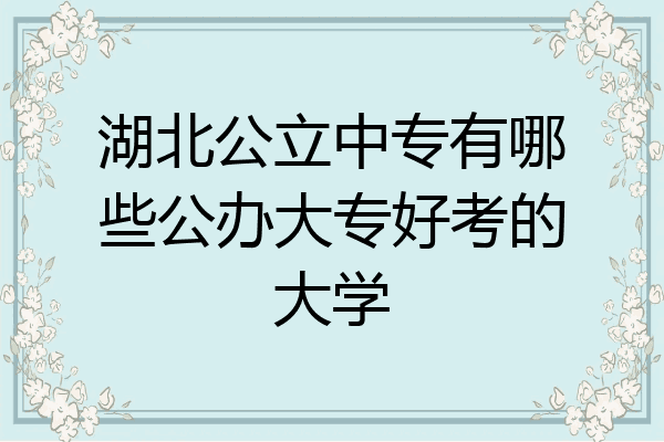 湖北公立中专有哪些公办大专好考的大学