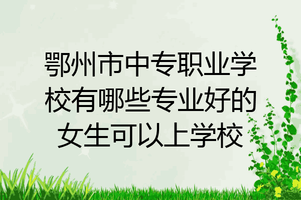 鄂州市中专职业学校有哪些专业好的女生可以上学校