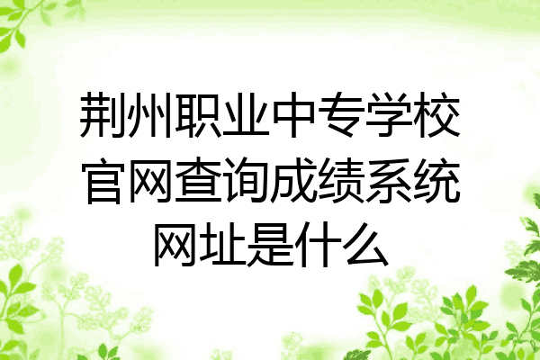 荆州职业中专学校官网查询成绩系统网址是什么
