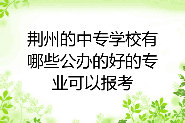 荆州的中专学校有哪些公办的好的专业可以报考