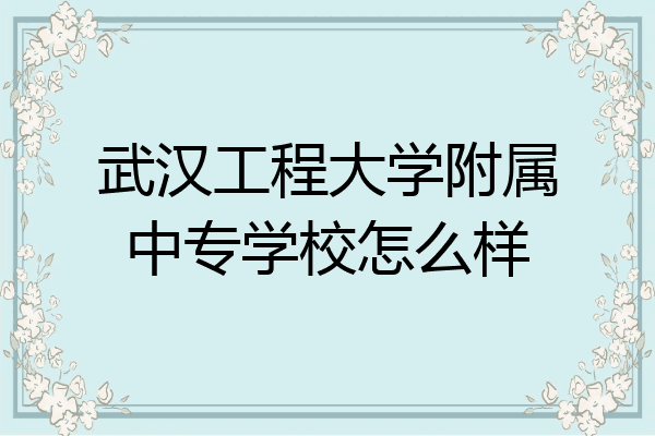 武汉工程大学附属中专学校怎么样