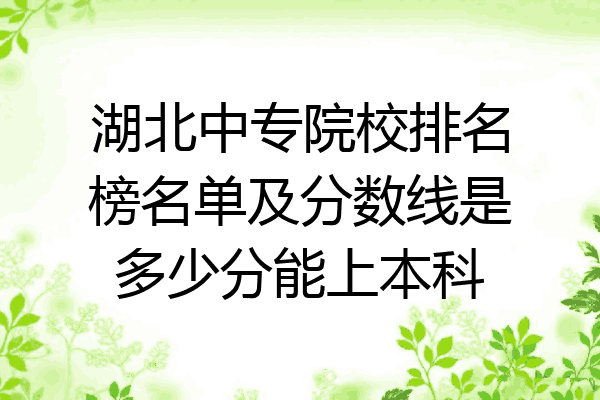 湖北中专院校排名榜名单及分数线是多少分能上本科
