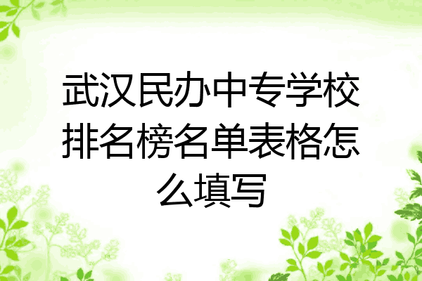 武汉民办中专学校排名榜名单表格怎么填写