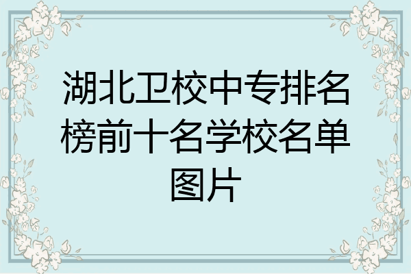湖北卫校中专排名榜前十名学校名单图片