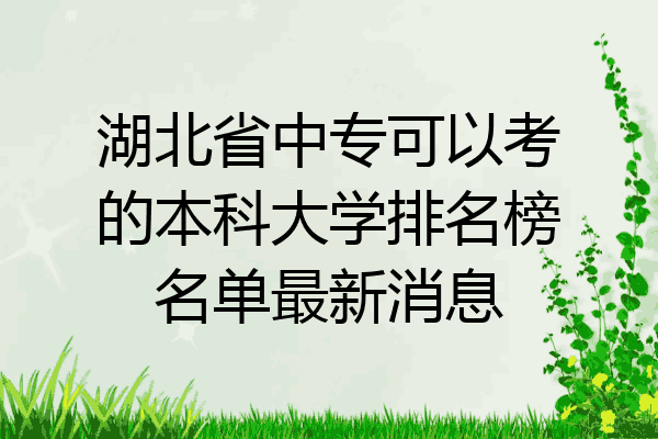 湖北省中专可以考的本科大学排名榜名单最新消息