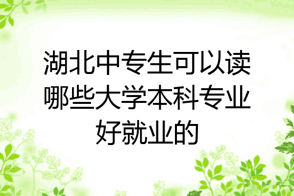 湖北中专生可以读哪些大学本科专业好就业的