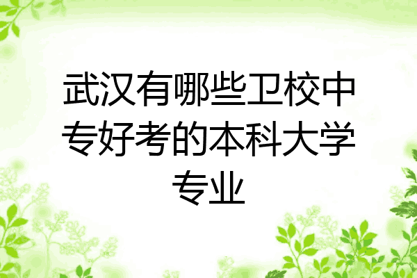 武汉有哪些卫校中专好考的本科大学专业