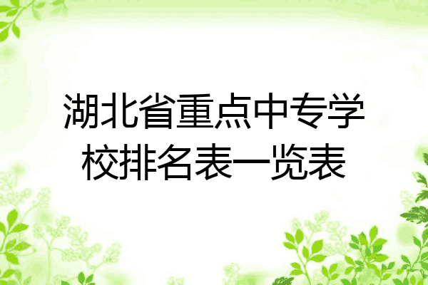 湖北省重点中专学校排名表一览表