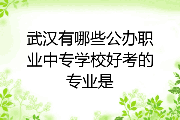 武汉有哪些公办职业中专学校好考的专业是