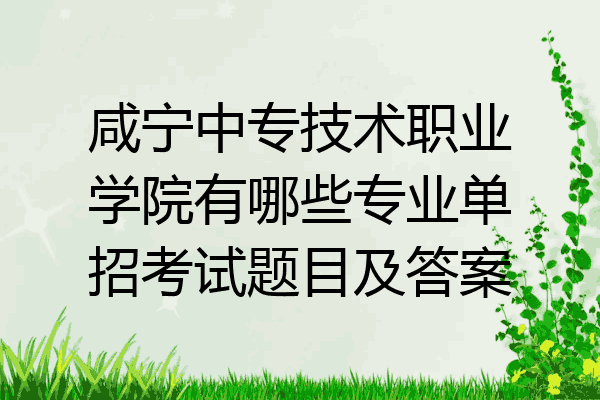 咸宁中专技术职业学院有哪些专业单招考试题目及答案