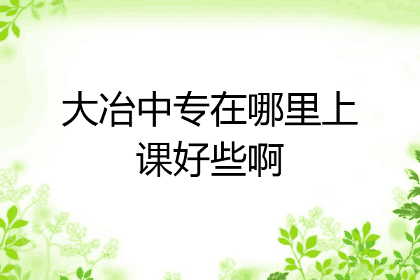 大冶中专在哪里上课好些啊