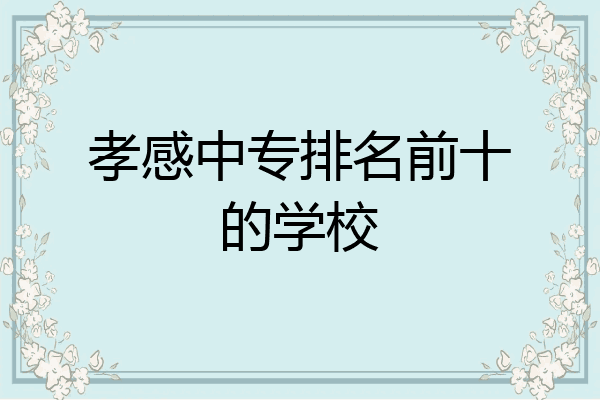 孝感中专排名前十的学校