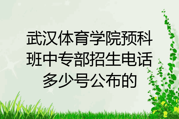 武汉体育学院预科班中专部招生电话多少号公布的
