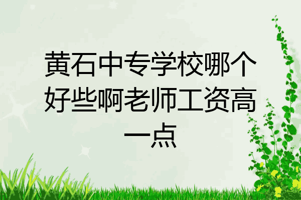 黄石中专学校哪个好些啊老师工资高一点