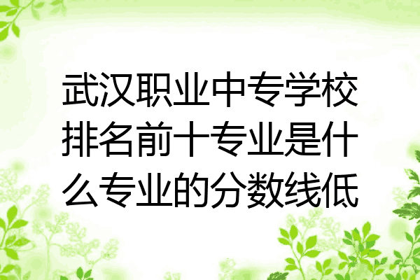 武汉职业中专学校排名前十专业是什么专业的分数线低